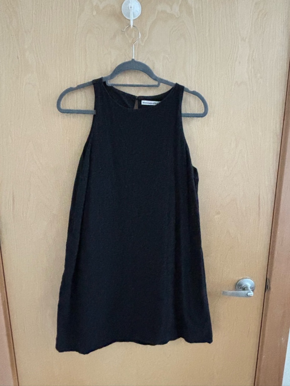 Abercrombie & Fitch Black Linen Shift Dress (Tall)